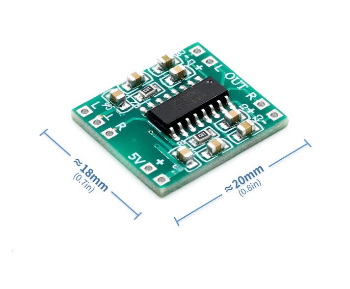 โมดูลขยายเสียง PAM8403 Super mini digital amplifier board 2*3W Class D digital amplifier board efficient 2.5 to 5V power supply