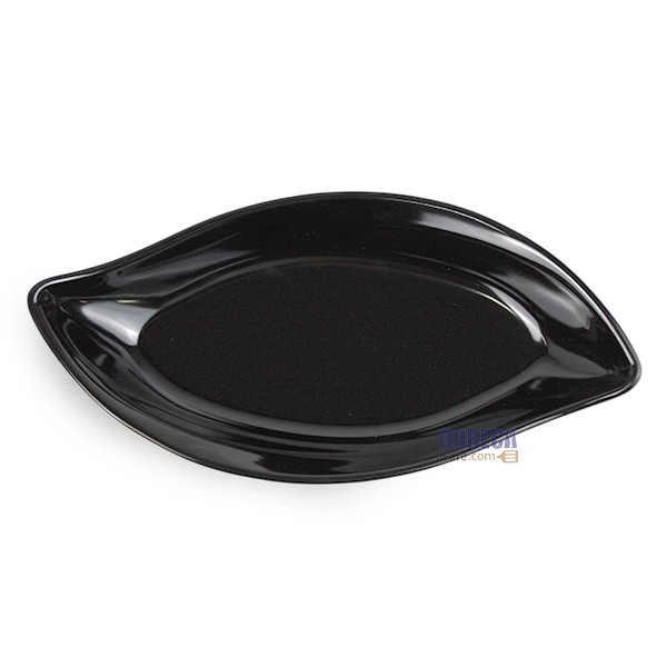 Deep leaf-shaped plate 10x21x3.8cm [black] SB