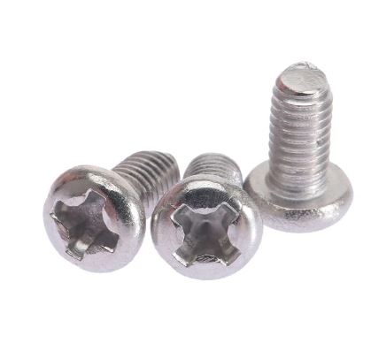 สกรูมิลแฉก GB ชุบนิเกิ้ล M4x8 mm. แพ็คละ 20 ตัว M4*8 round head cross nickel-plated screw carbon steel น็อตเกลียวมิล