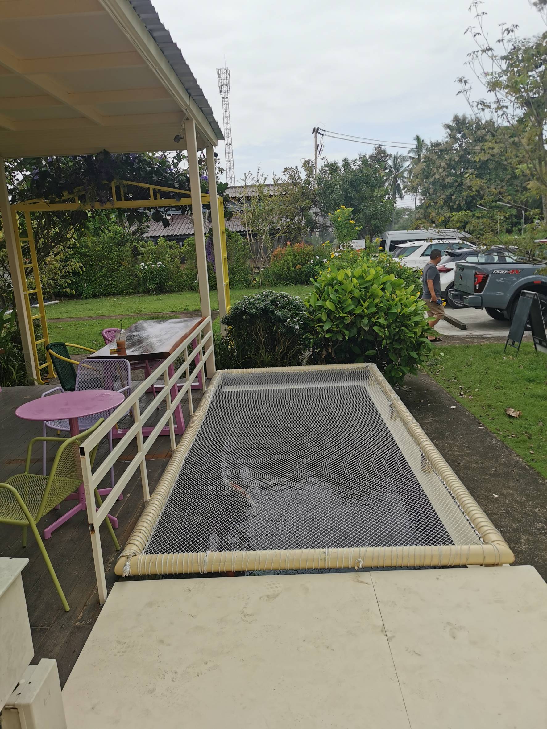 รีวิวตาข่ายเปลนอน ไร้ปม ตาข่ายเปลนอนตามร้านอาหาร คาเฟ่ ตาข่ายนั่งเล่นตามร้านกาแฟ