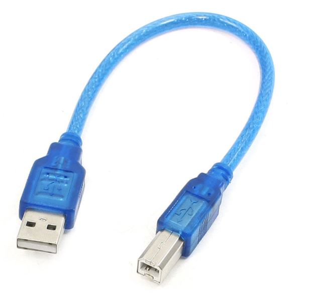 สาย USB 2.0 A Male To B Male Printer Cable High Quality 30cm SHORT Type A Male To Type B Male USB 2.0 Printer Scanner Cable Blue for Arduino UNO R3 Programing