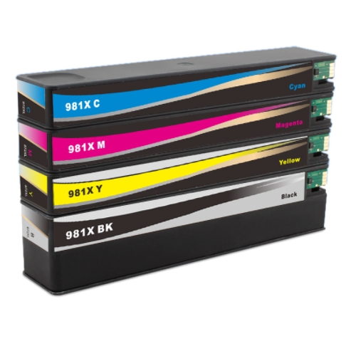 หมึกเทียบเท่าHP981X Black Cyan Magenta Yellow L0R12A/L0R09A/L0R10A/L0R11A ปริมาณหมึกเยอะ