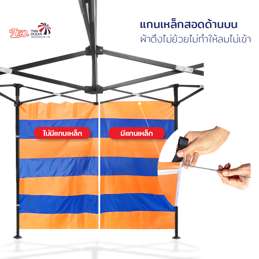 LEO ผ้าปิดด้านข้างเต็นท์ แบบทึบ ใช้กับเต็นท์พับเก็บ บังแดด บังฝน และฝุ่น