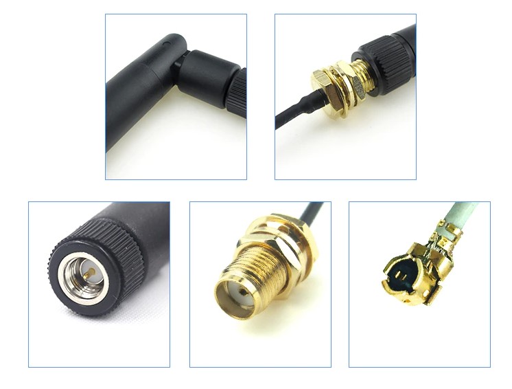 2.4G WIFI module uses IPEX to SMA female external antenna adapter, with SMA male antenna เสาอากาศ