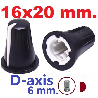 ลูกบิด 16x20mm. D-axis Potentiometer cap 16*20MM plastic knob switch knob encoder cap D-axis handle ลูกบิดโวลุ่ม วอลลุ่ม