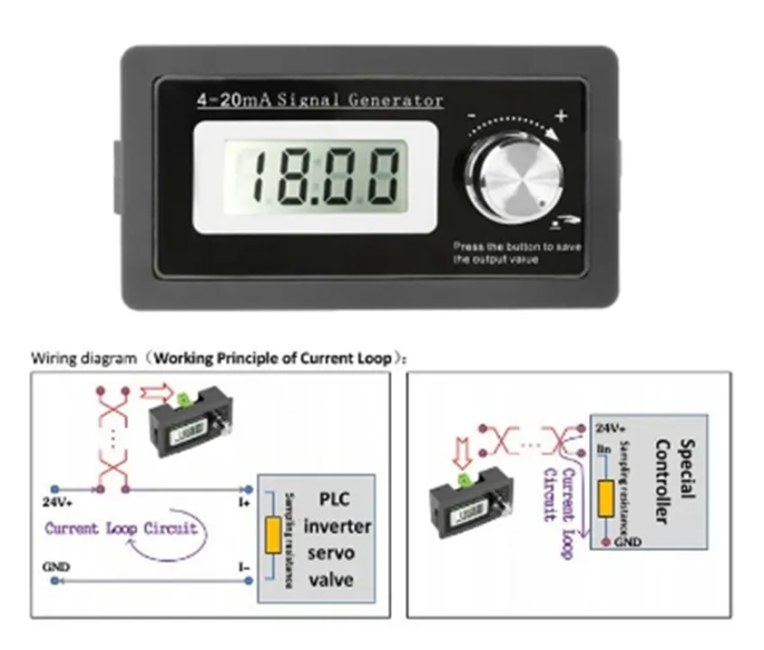 4-20mA เครื่องกําเนิดสัญญาณ 2-wire 4-20mA Current Loop Signal Generator Panel-mounted Current Transducer Support 2,3,4 wires