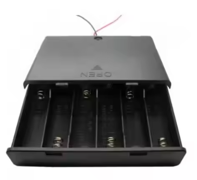 รางถ่าน AA 6 ก้อน 9V มีสวิตช์ ฝาปิด พร้อมสายไฟ 6 Slots AA Battery Box Battery Holder Board with Switch for 4xAA Batteries DIY kit Case