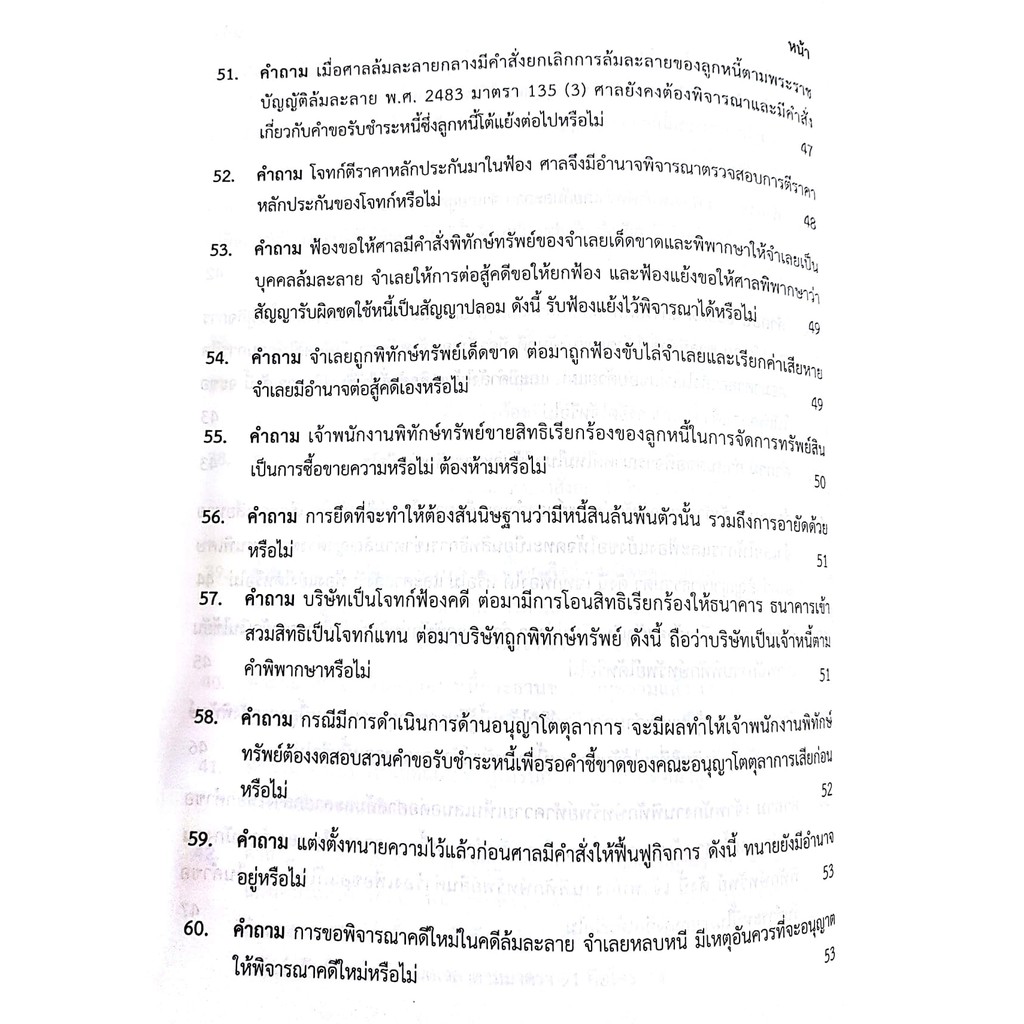 (ลดพิเศษ) คำถาม - คำตอบ กฎหมายล้มละลาย (ดร.สุพิศ ปราณีตพลกรัง) ปีที่พิมพ์ : พฤศจิกายน 2561