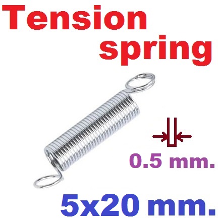 สปริงขดแบบดึง ขนาด 5x20 mm.Tension spring Extension spring Steel สปริงดึง สปริงเกี่ยว