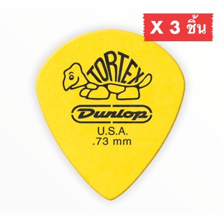 ปิ๊กกีตาร์ 3 ชิ้น ปิ๊กกีต้าร์ แท้100% จิมดันลอป Jim Dunlop TORTEX Jazz III XL 498R หนา 0.73 mm.