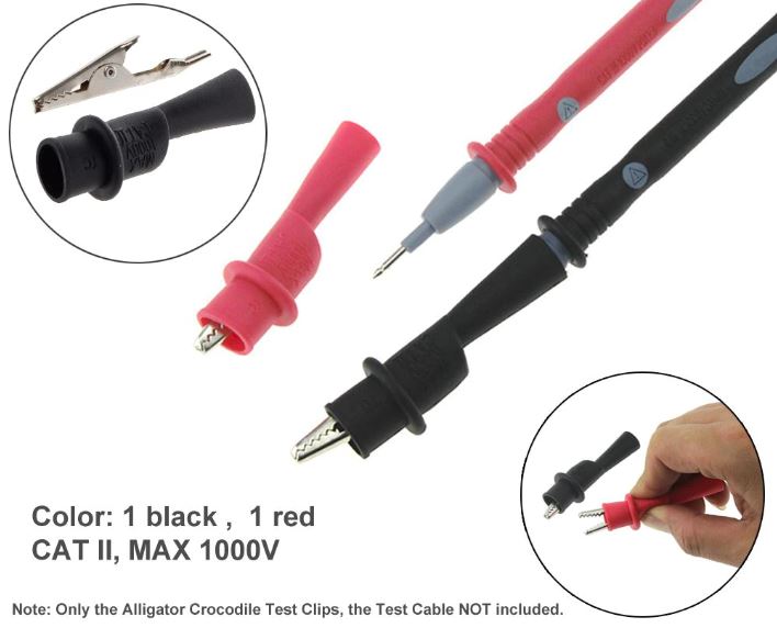 ปากคีบจระเข้ สีแดง สำหรับใช้เสียบกับสายมัลติมิเตอร์ Clips Alligator Test Clamps For Multimeter Tester Probe red color