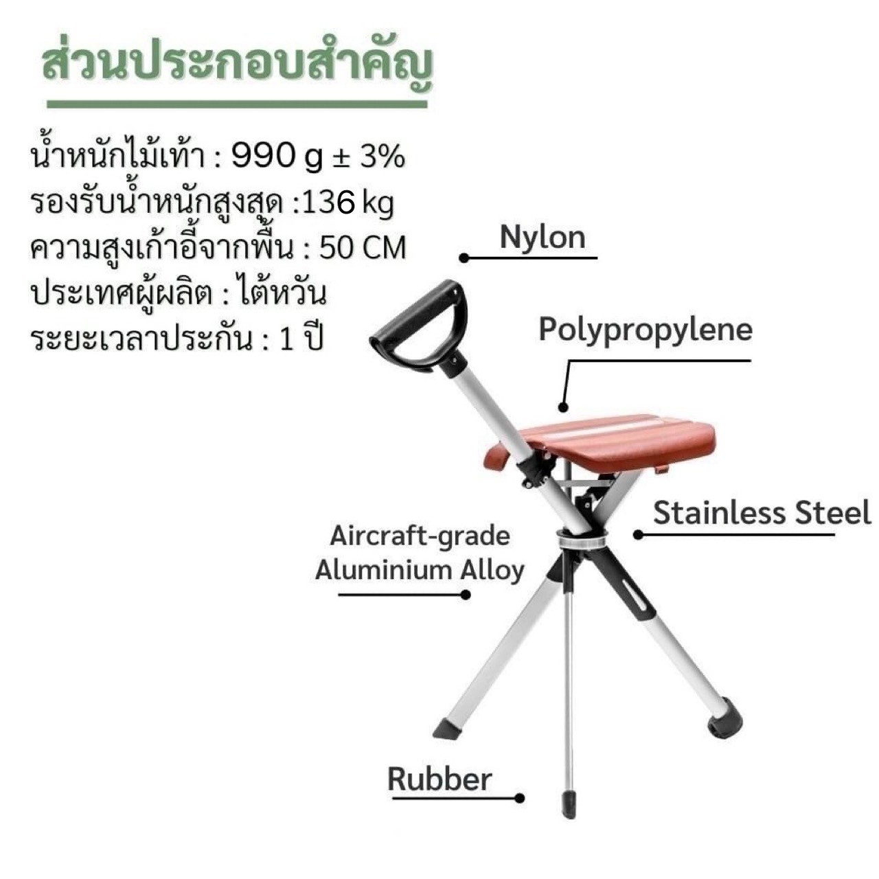 ไม้เท้าเก้าอี้พับได้ หรือ ไม้เท้าเก้าอี้อัจฉริยะ TA-DA Chair TA-DA® Chair : Healthy Hut