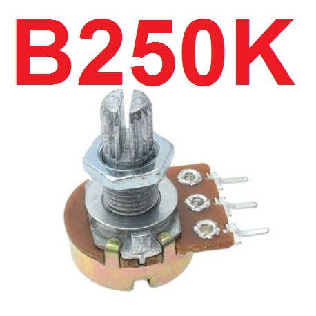 ตัวต้านทานปรับค่าได้ B250K แกนยาว 15mm. 3ขา WH148 Single 3pin handle Shaft length 15mm single potentiometer Linear Potentiometer With Nuts And Washers