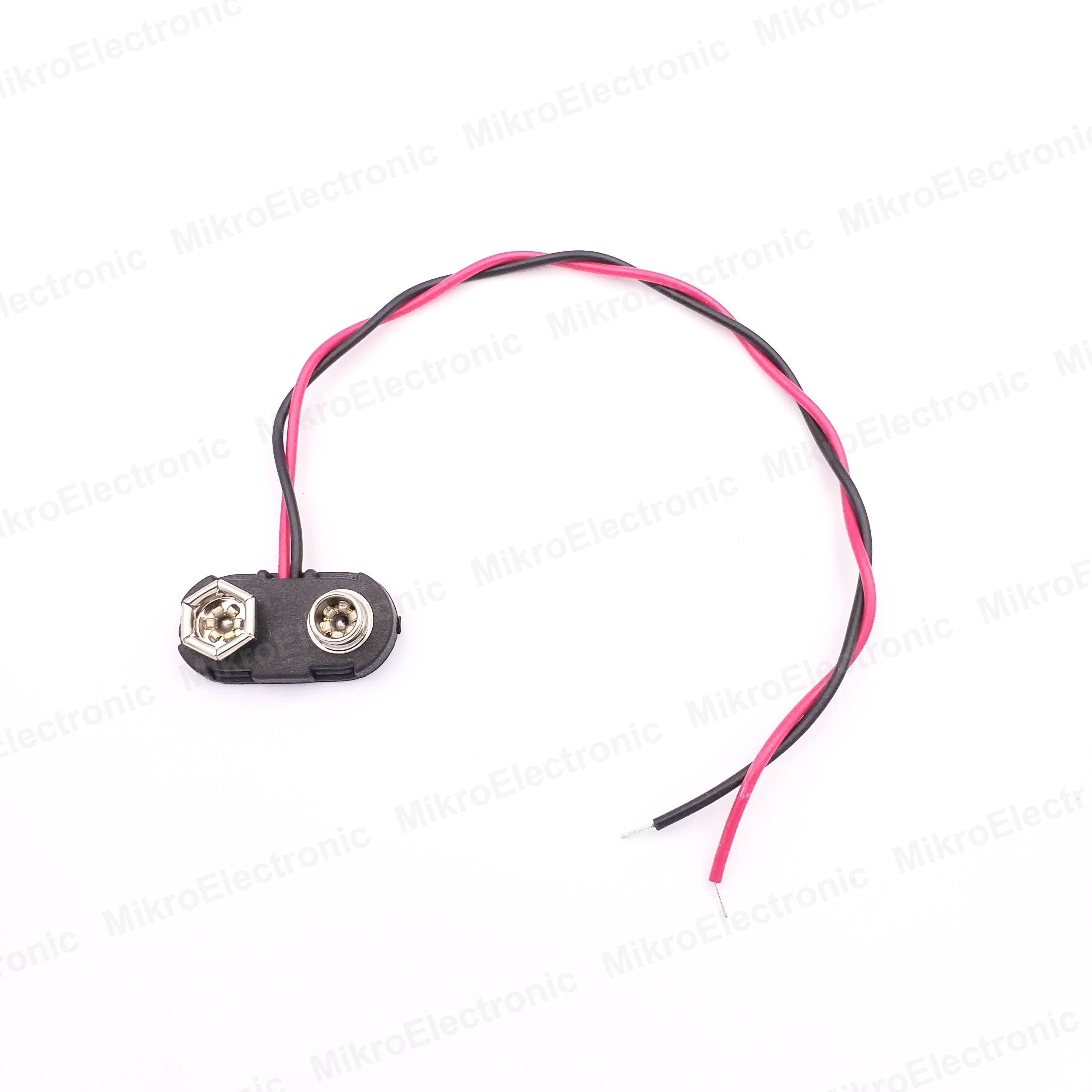 ขั้วถ่าน 9V รางถ่าน 9V สายไฟออกตรงกลาง T type 9V Battery Snap Connector clip Lead Wires holder Line length 15cm
