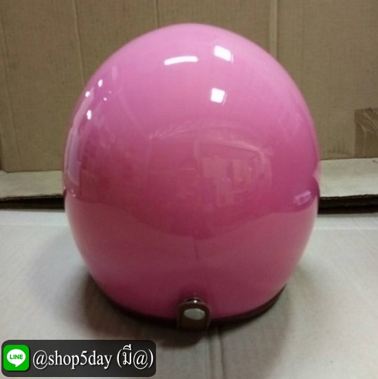 🔥หมวกกันน็อคคลาสสิค สีชมพูเงาขอบน้ำตาล