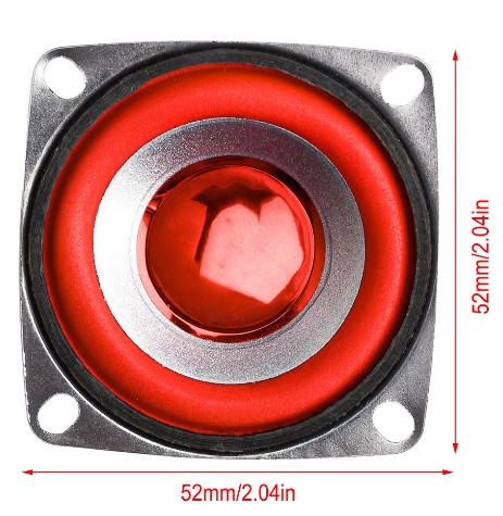 ลำโพง 4 Ohm 5W ขนาด 2 นิ้ว (52 mm.) speaker 5 watt สีแดง