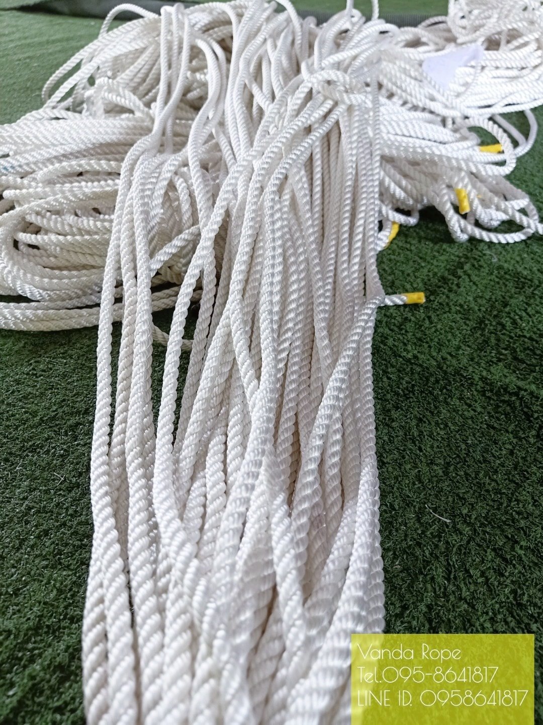 Size7mm. ยาว 200 m.เชือกสีขาว Polyester Rope Grade A เชือกโพลีเอสเตอร์