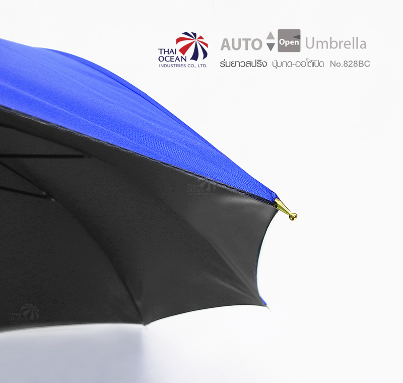 Leo ร่มยาวกางออโต้ ด้ามสีทอง ผ้า black uv กันรังสียูวี 99% ขนาด 24 นิ้ว