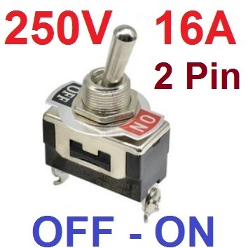 สวิทช์โยก 2 ทาง 2 ขา 16A 250V E-TEN 1021 2Pin SPST 2 Feet 2 Gear Toggle Switch OFF-ON