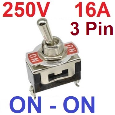 สวิทช์โยก 2 ทาง 3 ขา 16A 250V E-TEN 1121 3Pin SPDT 3 Feet 2 Gear Toggle Switch ON - ON