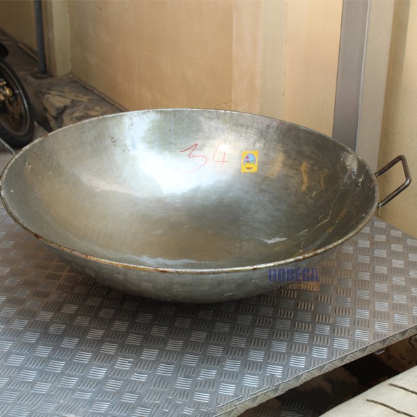 Two-handled iron pan, No. 34, Hualong brand