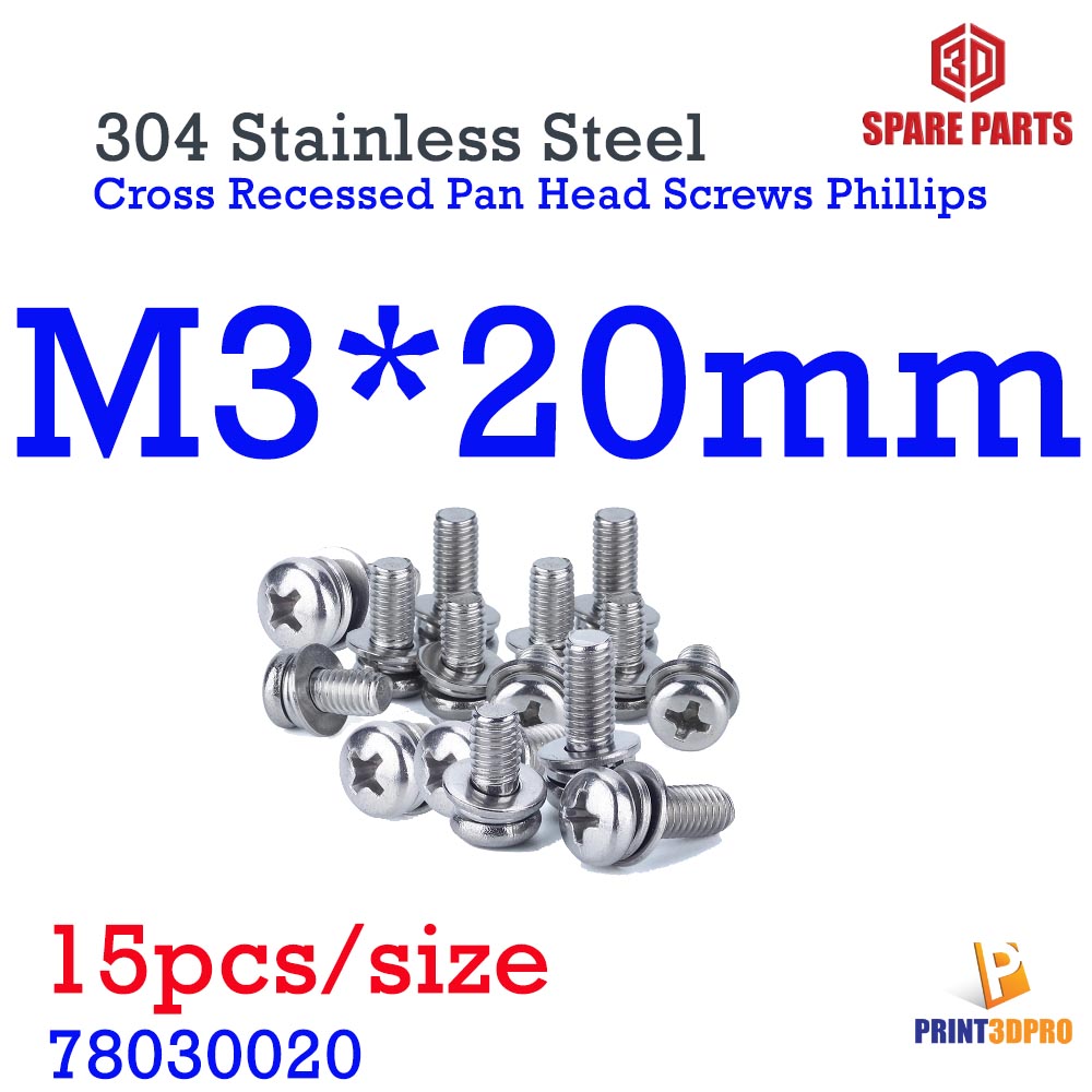 304 Stainless Steel Cross Recessed Pan Head Screws Phillips Screws Bolts With Nut Washer น็อตหัวแฉก
