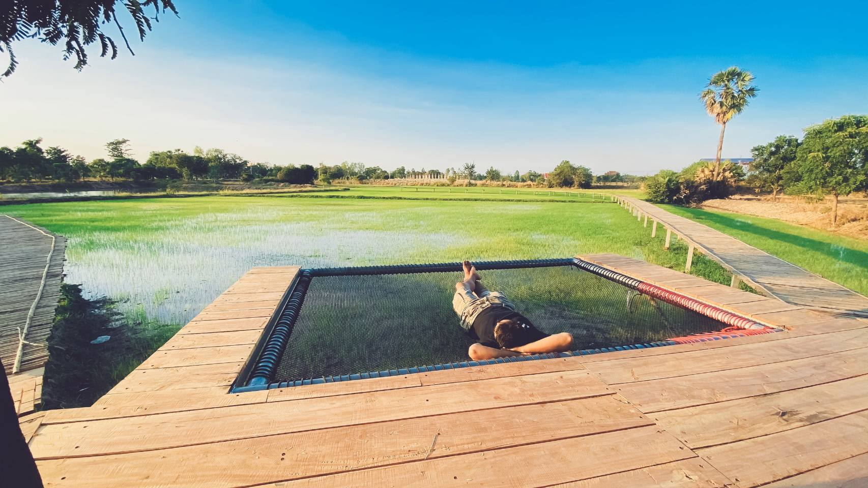 ตาข่ายริมน้ำ เปลตาข่ายร้านอาหาร 🔸รุ่นหนา 2 ชั้น 🔸 ขนาด 120 x 180 cm. + เชือกมัดติดตั้ง🔸