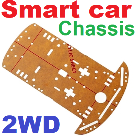 ตัวถังรถ 2 ล้อ อะคริลิคใส Smart car chassis 2WD 2 wheels car bottom plate the clear acrylic โครงรถ