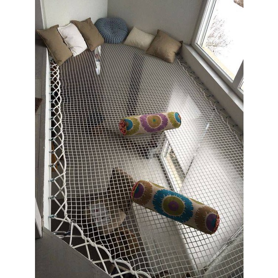 รุ่น HappyWhite⭐ตาข่ายคาเฟ่ รุ่นตาข่ายรีสอร์ท ตาข่ายริมทะเล ตาข่ายยื่นริมน้ำ⭐สีขาว⭐พร้อมเชือกพันติดตั้ง มีขนาดให้เลือก