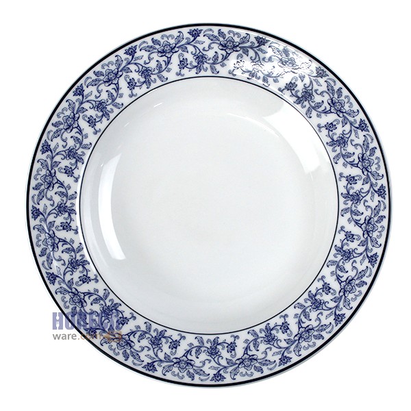 จานลึก 23.5ซม. ลายคอตตอนโรส ตราโรยัล พอซเลน