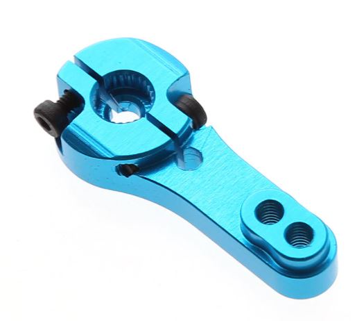 แขนยึดเซอร์โวมอเตอร์ สีน้ำเงิน 25T Metal ALUMINIUM blue color Servo Horn Rocker Arm RC Servo motor