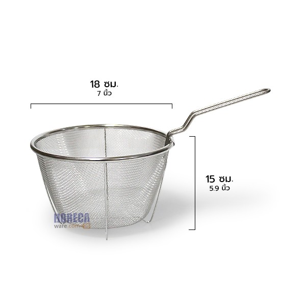 กระชอนทรงลึก18ซม. ด้ามพับได้ โฟโฟ้