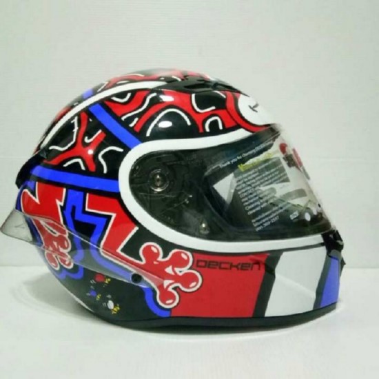 DECKEN หมวกกันน็อคหุ้มคาง ราคาถูก รุ่น Frog สี T-flag (ลายไทย) แถมชิวรุ้งฟรี