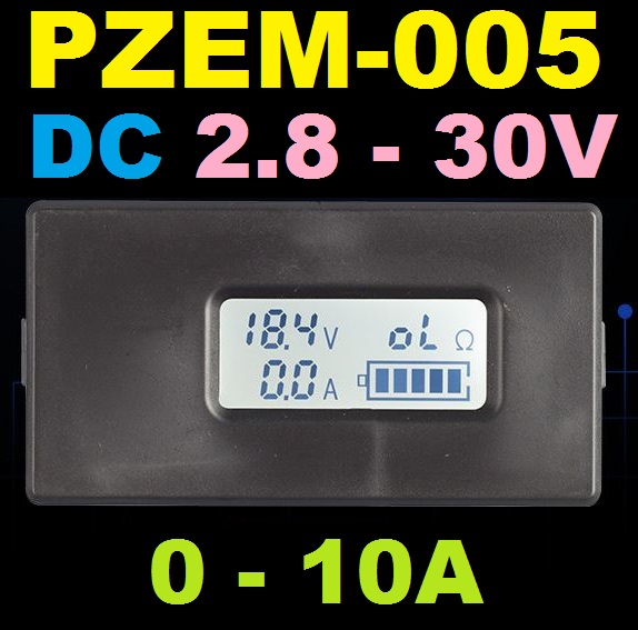 PZEM-005 Range 2.8-26V 0-10A 18650 18350 26650 Digital Lithium Battery tester Voltage Current Electric Quantity Volt/Amp/Ohm Tester