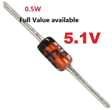 ซีเนอร์ไดโอด 5.1V 1/2W zener diode (0.5W) (500mW) DO-35