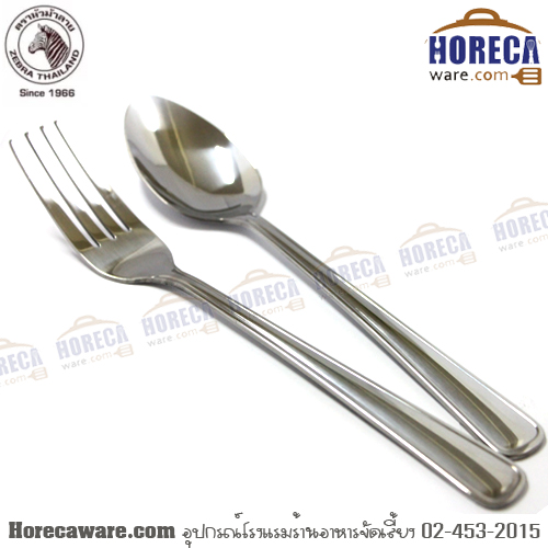 ช้อนส้อม 2 mm ลายเรียบ 6 คู่ Classic หัวม้าลาย [198006]