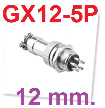 ปลั๊กเหล็ก GX12-5P 12mm Male & Female Connectors Socket Aviation Plug Aerial Plugs Sockets ปลั๊กโลหะ