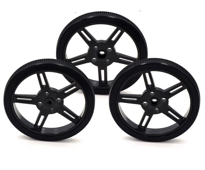 ล้อรถ ขอบยาง 5908-25T สำหรับ servo MG995 / MG996 silicone tire compatible robot smart car 360 degrees