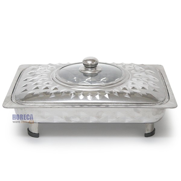 อ่างอุ่นอาหาร ฝาเพชรช่องกระจก 40x30 ซม. ตราโกโก