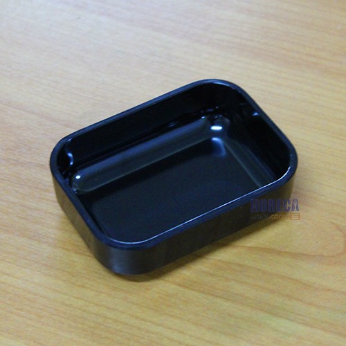 [Black] Square Shabu Tray 3x4 inches, Smiling Fish