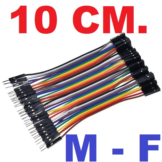 สายจั๊ม ผู้-เมีย Jumper Wire (Male to Female) สายแพ ยาว 10cm. จำนวน 40 เส้น M-F Cable Dupont