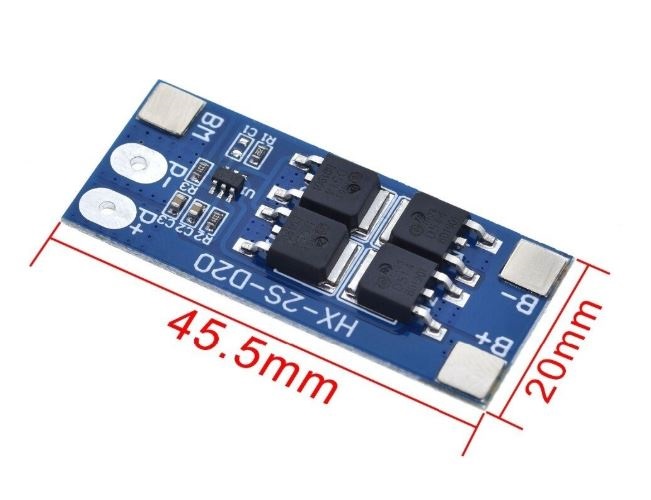 โมดูลชาร์จและป้องกัน แบตเตอรี่ลิเธียม 2 เซลล์ 18650 7.4V 20A lithium battery protection board with balanced