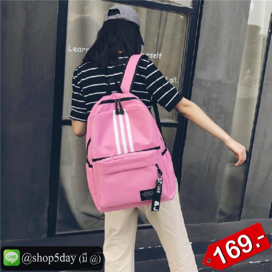กระเป๋าเป้ สะพายหลัง แฟชั่น 3 เส้น