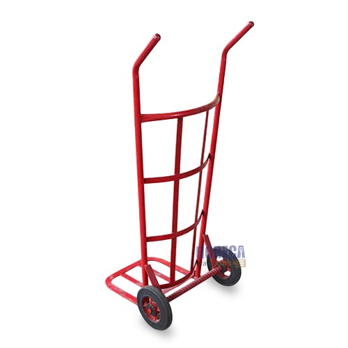 รถเข็นเข่ง 8นิ้ว เหล็กหนา สีส้มแดง มอลรถเข็น