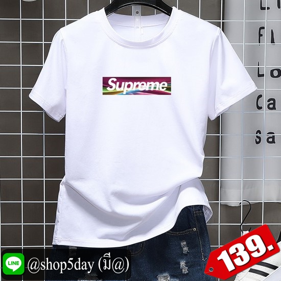 🔥 Supreme เสื้อยืดแขนสั้นยอดฮิต ใส่ได้ทั้งหญิงและชาย