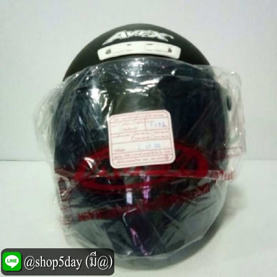 AVEX หมวกกันน็อค TEENAGE เลข 8 สีดำด้าน แว่นดำ