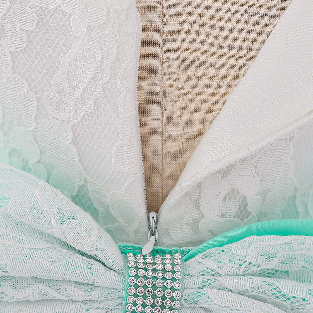 ชุดออกงานเด็กหญิงสีเขียว +คาดผม