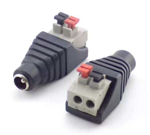 DC Power Female 5.5X2.1mm Clip Spring Connector Adapter Plug Cable Pressed connected