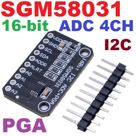 SGM58031 ADC 16bit 4channel I2C with PGA high precision module development board data acquisition converter for Arduino