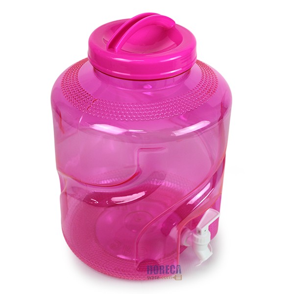 Clear bucket, pink, PET, 12 liters, with tap (x05) SR